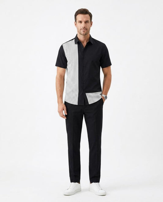 Ulla Fashion - Liwod | Kontrastierendes Gestreiftes Hemd Herren