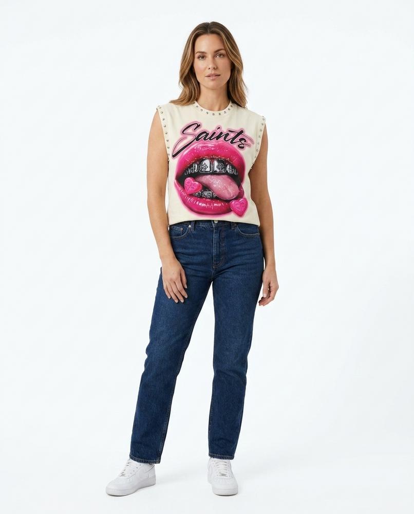 Ulla Fashion - Cefev | Ärmellos Bedruckt Top Unisex